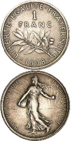1 Franc semeuse 1898