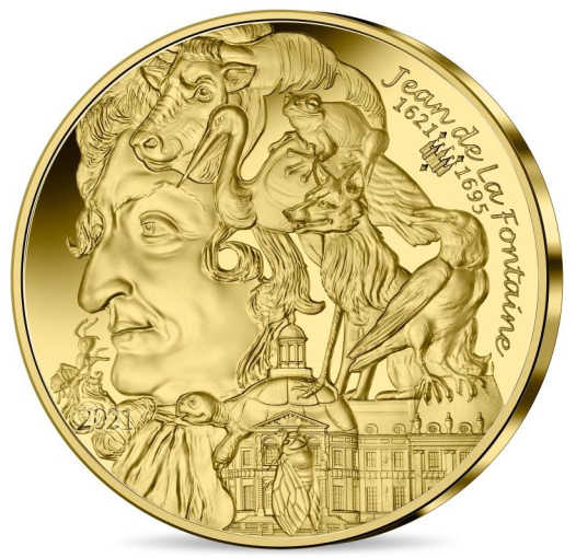 400 ans de la naissance de Jean de la Fontaine, monnaie or